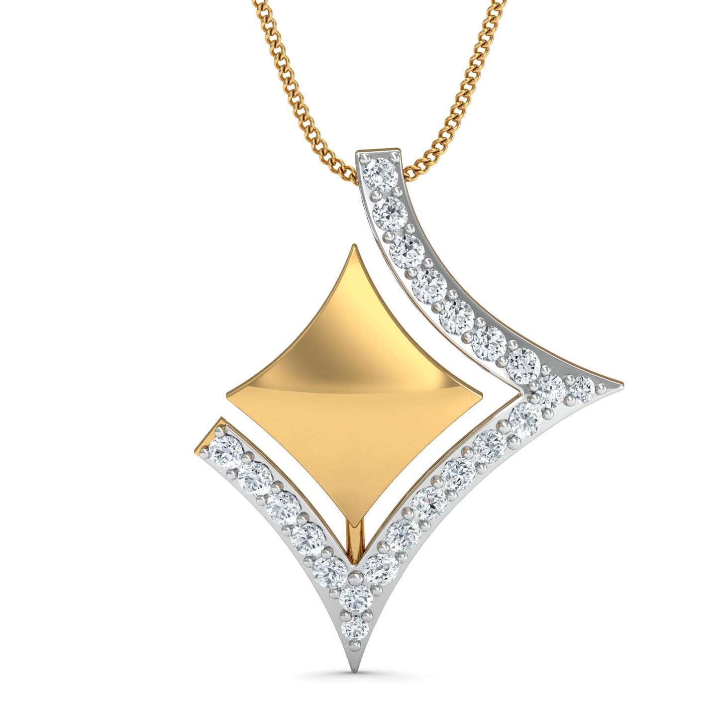Diva Diamond Pendant (Gold Plated 925 Sterling Silver)