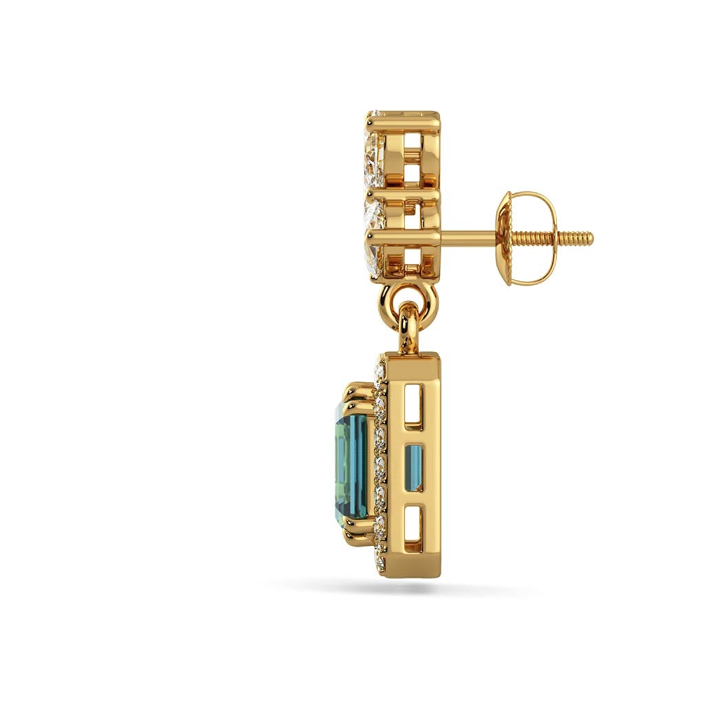 Gold Plated Blue Topaz Earrings (Gold Plated 925 Sterling Silver)