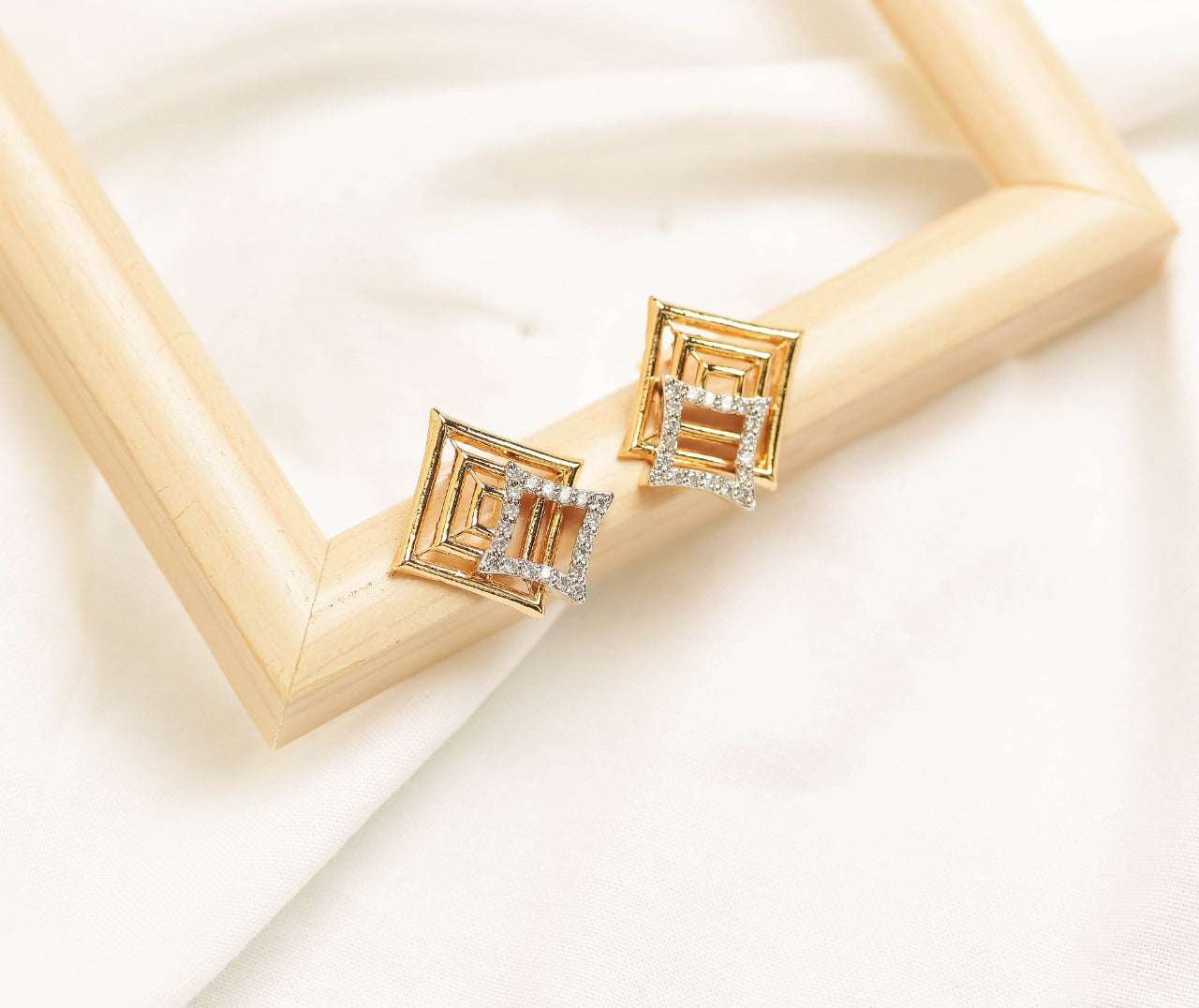 Classic Square Earing (Gold Plated 925 Sterling Silver)