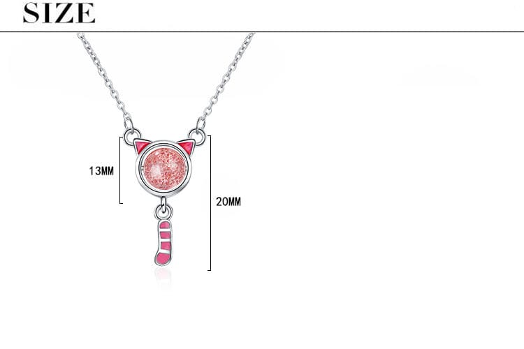 Pink Kitten Pendant (Artificial Silver Plated)