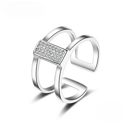 Open Dual Round Ring (Artificial Silver Plated)