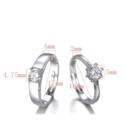 Six Claw men and women couple adjustable rings (Artificial Silver Plated)