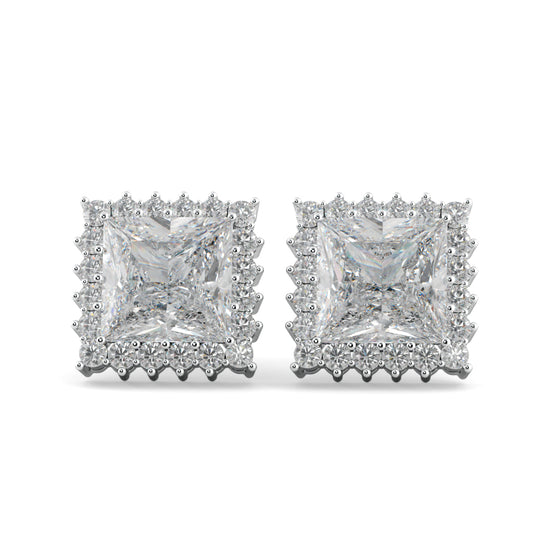 Classic Square Zircon Studded Earrings (925 Sterling Silver)