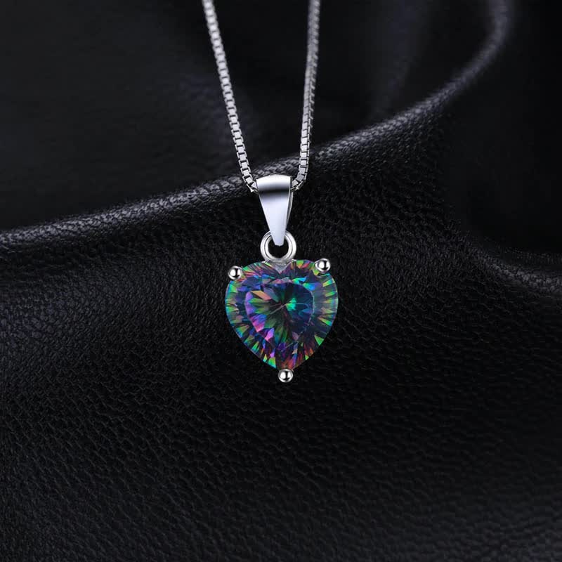 Heart deals rainbow necklace