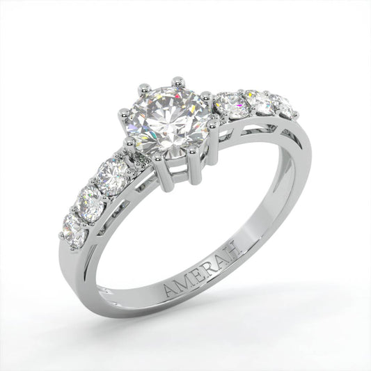 Amerah's Diamond cut Solitaire Ring (925 Sterling Silver)