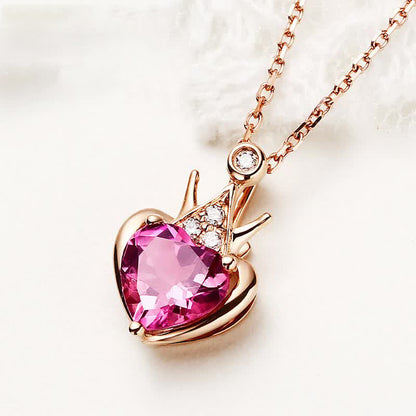 silver Korean necklace woman rose gold(Artificial Gold Plated)